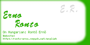 erno ronto business card